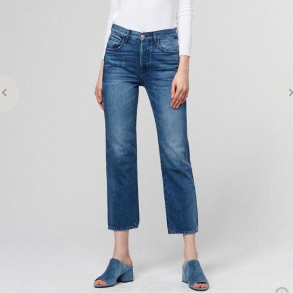 3x1 Women's MALONE Shelter Austin Crop High-Rise Straight-Leg Jeans